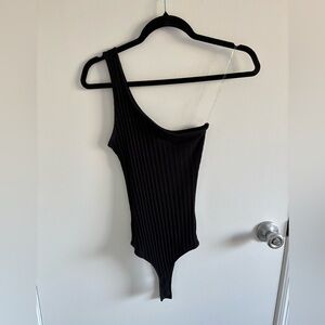 Active USA Black Ribbed Bodysuit